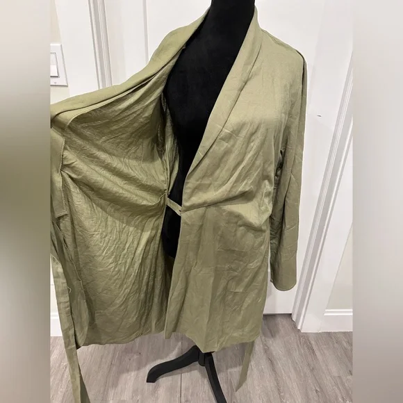 H&M beautiful wrap over dress. Size L. Color - Khaki green - Picture 2 of 5
